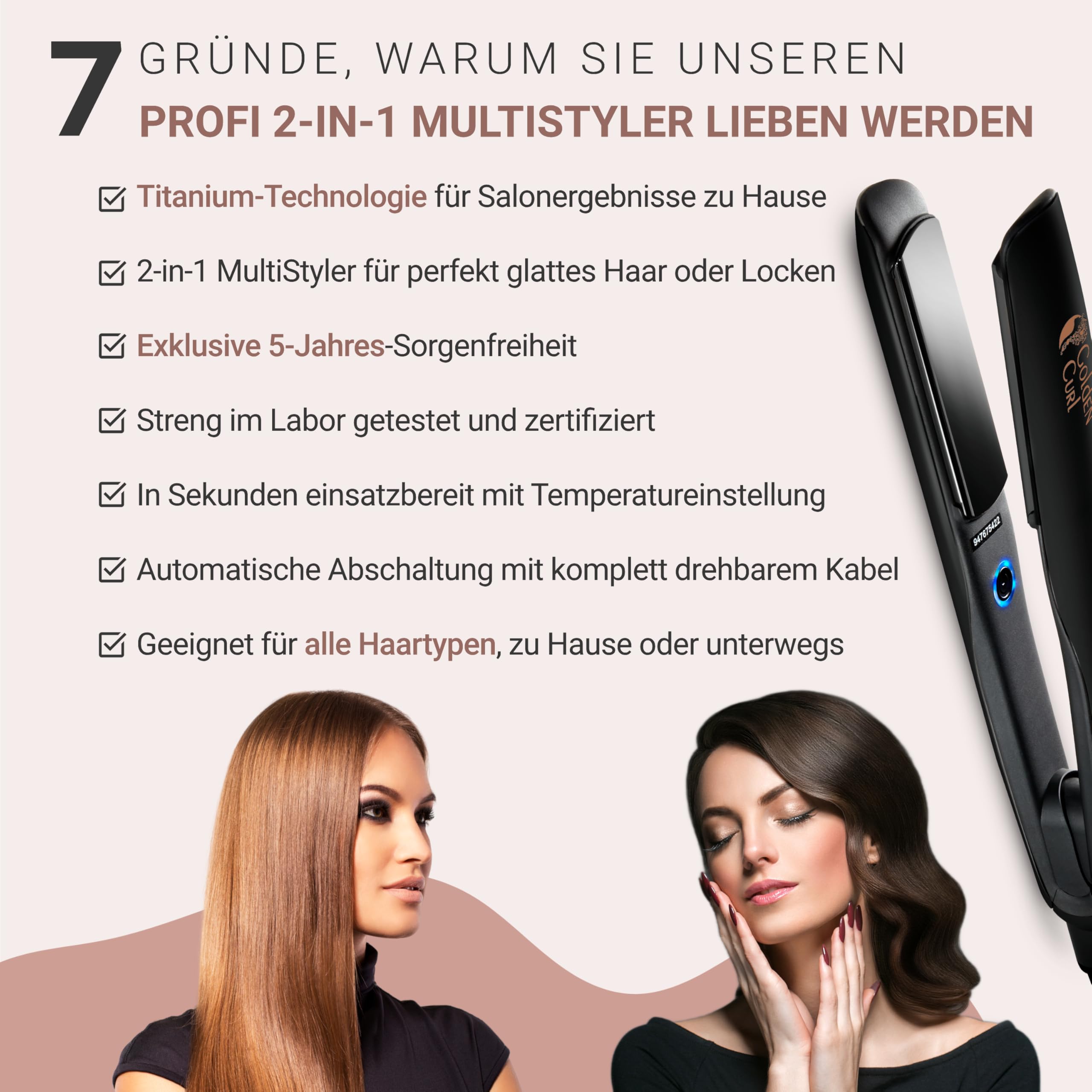 golden-curl-gl829-gl-tteisen-2-in-1-gl-tten-locken-wei-titanplatten-230-c image 2