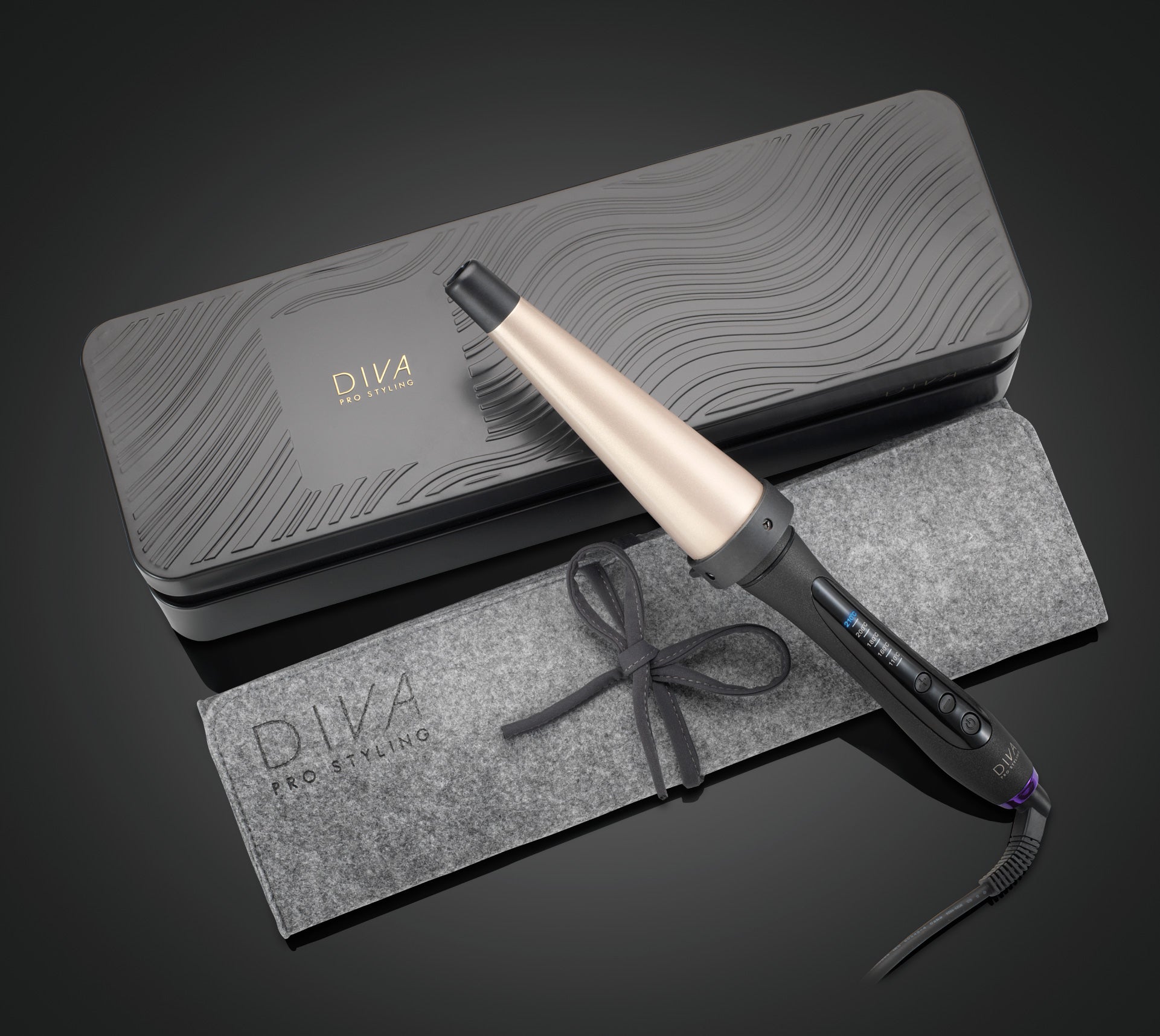 diva-pro-styling-digital-wand-lockenstab-konisch-9-16mm-13-25mm-19-32mm-22-45mm image 1