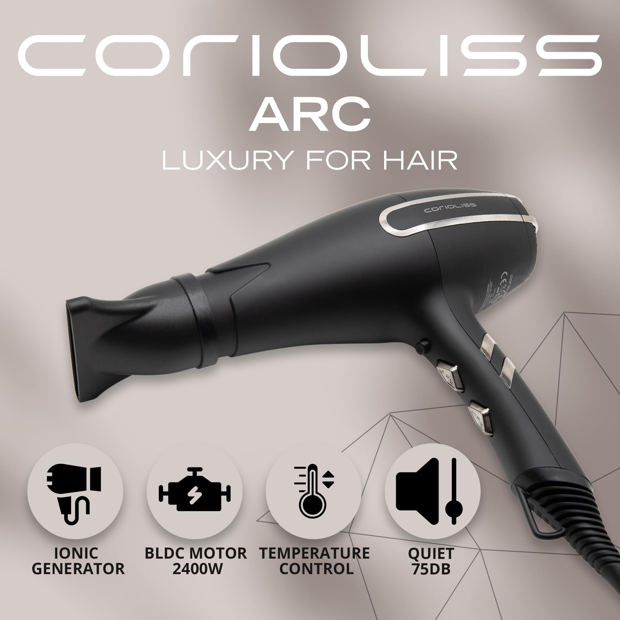 corioliss-arc-professioneller-ionen-haartrockner-2400-w-75-db-430-g-bldc-motor image 2